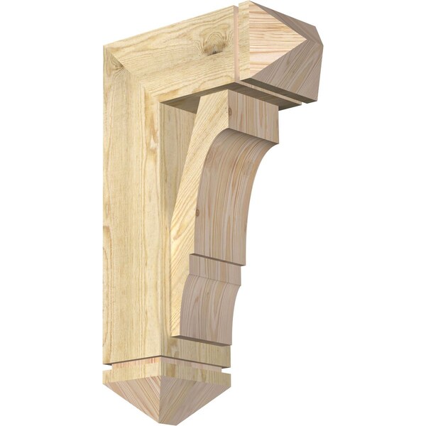 Ekena Millwork Balboa Arts and Crafts Rough Sawn Bracket w/ Offset Brace, Douglas Fir, 8"W x 18"D x 30"H BKT0806X18X30BOA03RDF - main